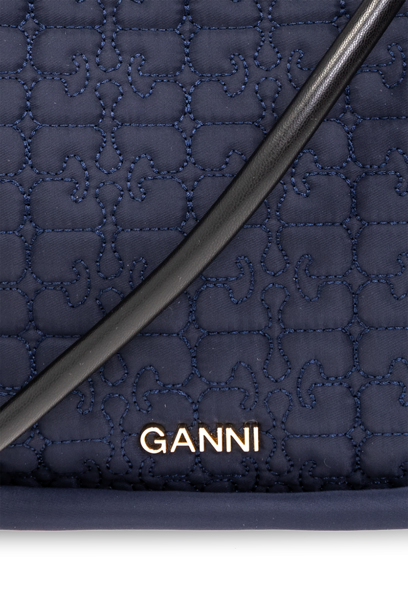 Navy blue 'Knot' quilted shoulder bag Ganni - Vitkac GB